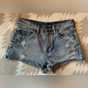 BlankNYC Size 27 Distressed High Rise Denim Women Shorts